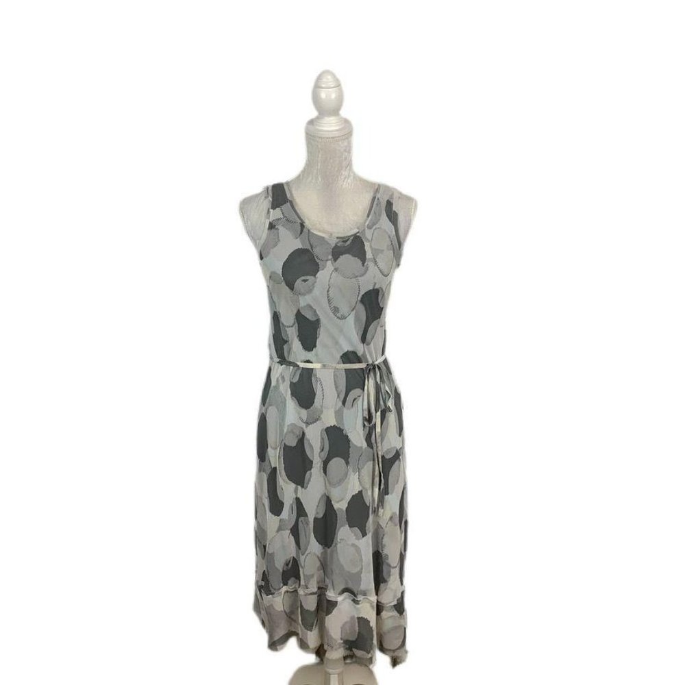Simply Vera Spotted Chiffon Slip Dress High-Low S